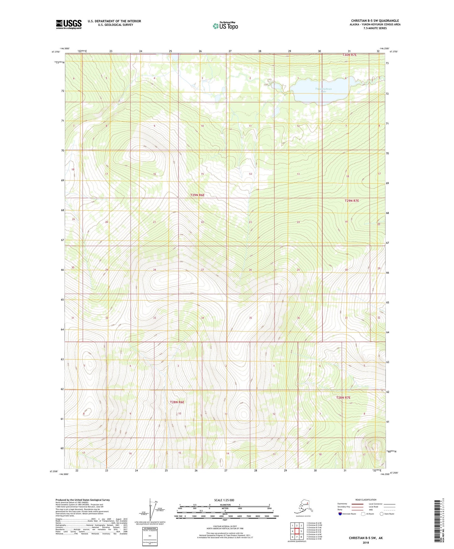 Christian B-5 SW Alaska US Topo Map Image