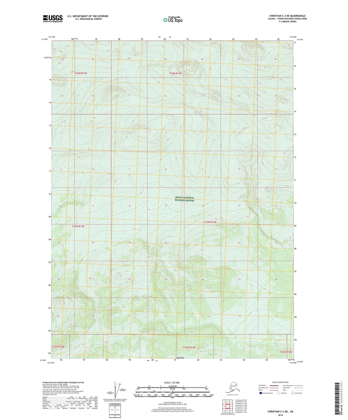 Christian C-2 NE Alaska US Topo Map Image