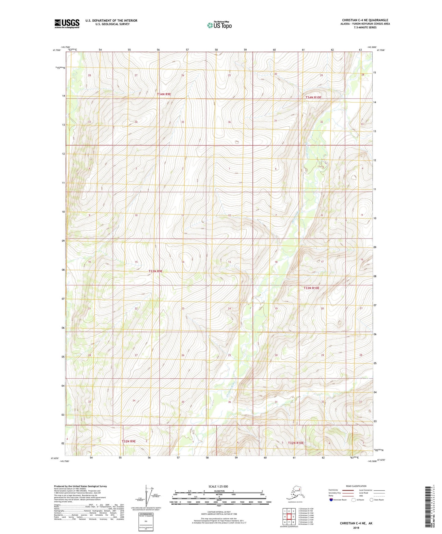 Christian C-4 NE Alaska US Topo Map Image