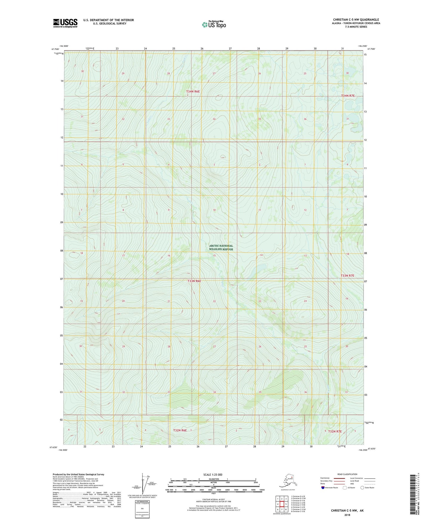 Christian C-5 NW Alaska US Topo Map Image