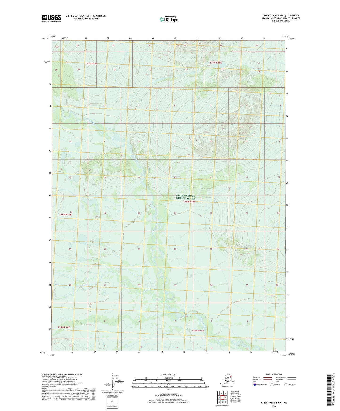 Christian D-1 NW Alaska US Topo Map Image
