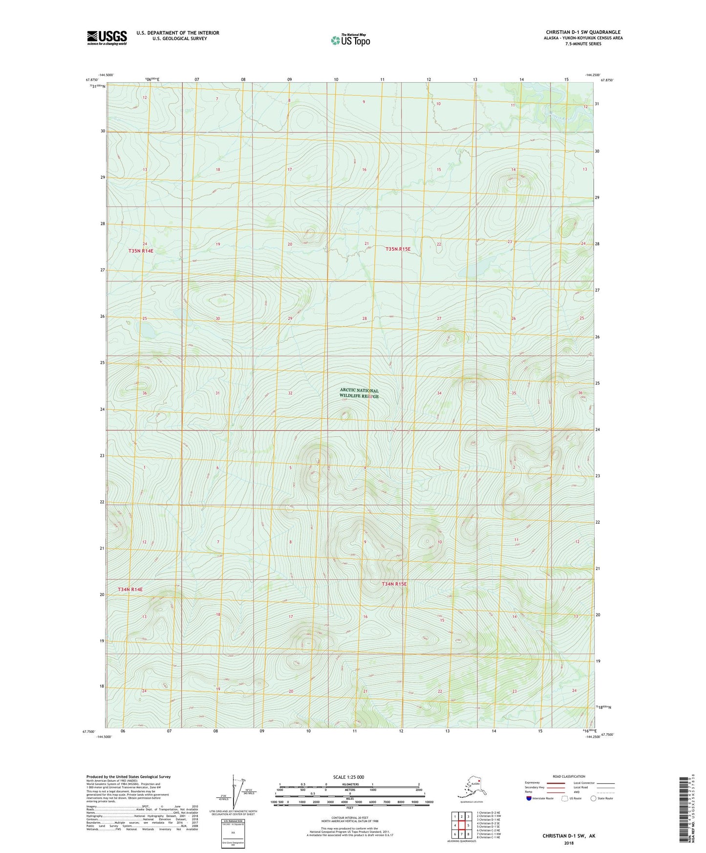 Christian D-1 SW Alaska US Topo Map Image