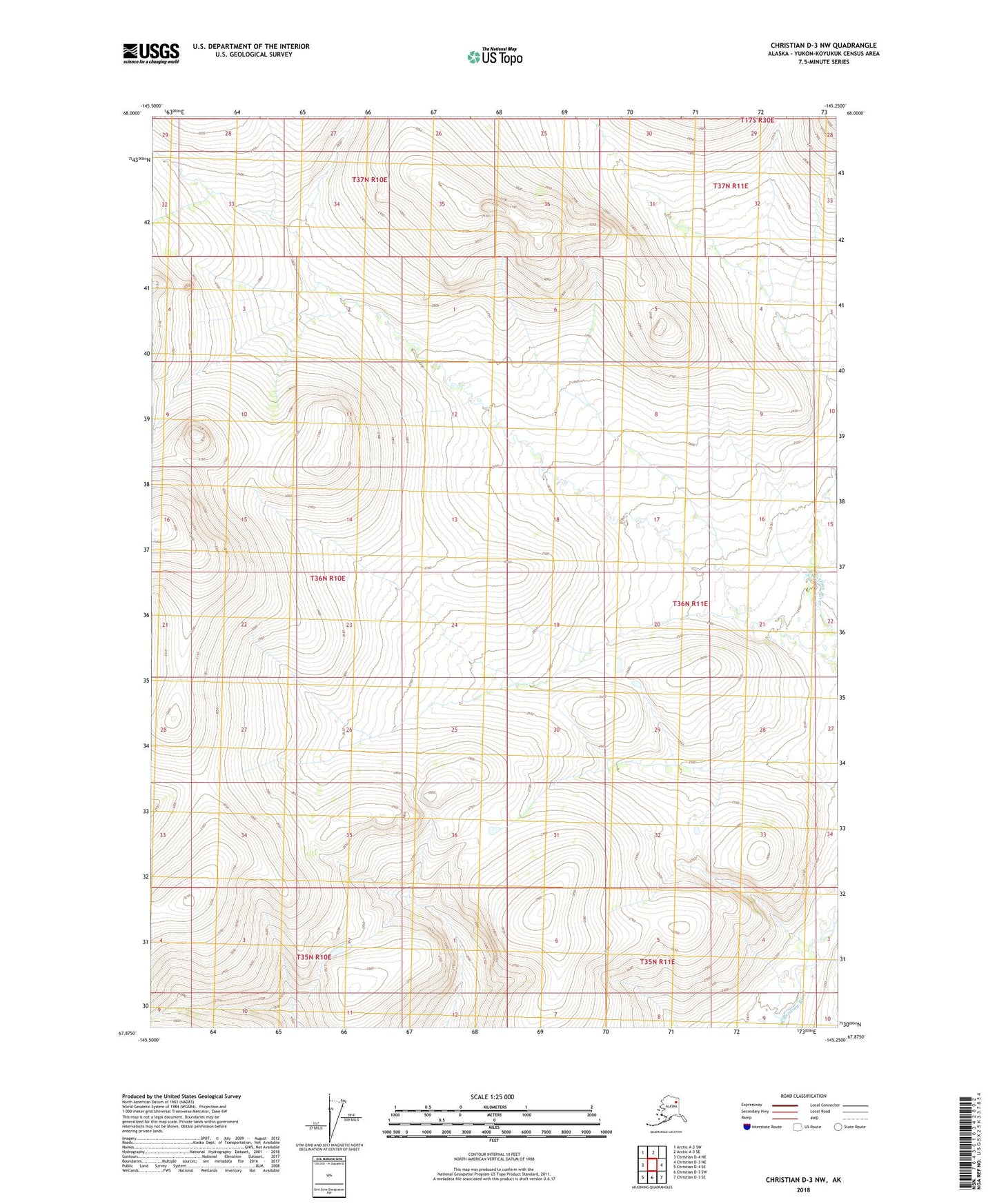 Christian D-3 NW Alaska US Topo Map Image