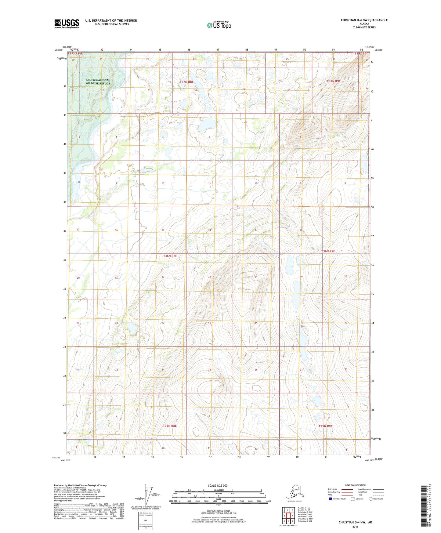 Christian D-4 NW Alaska US Topo Map Image