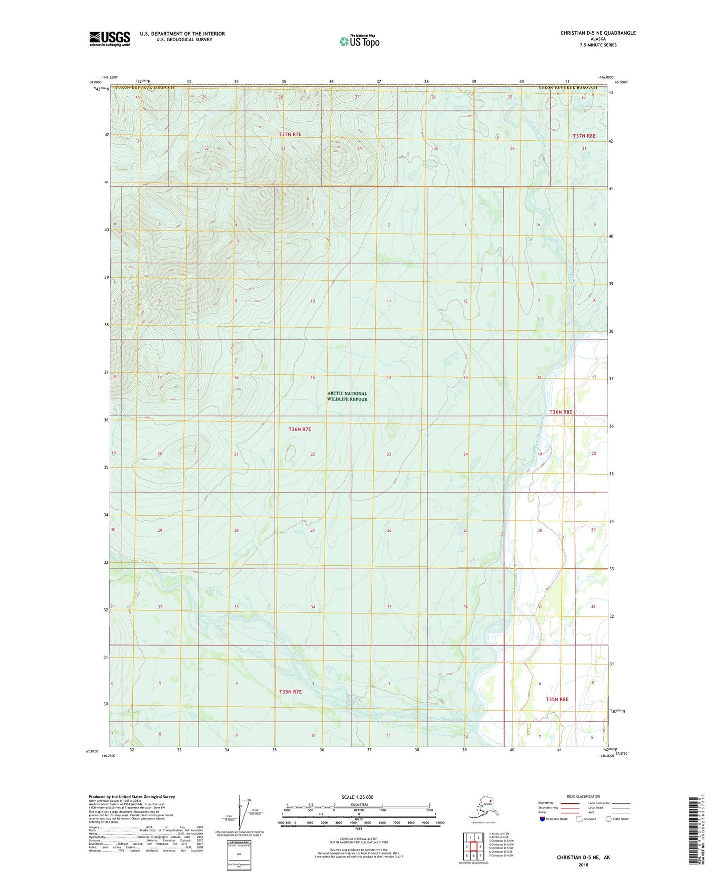 Christian D-5 NE Alaska US Topo Map Image