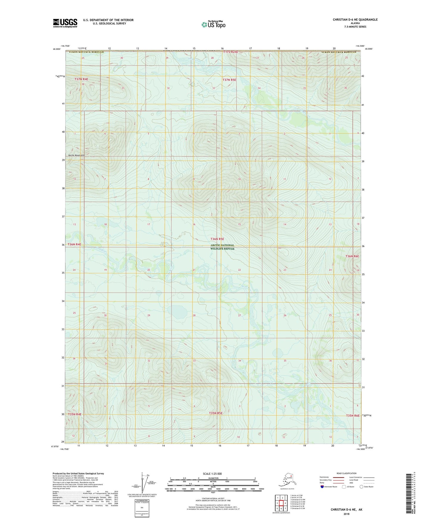 Christian D-6 NE Alaska US Topo Map Image