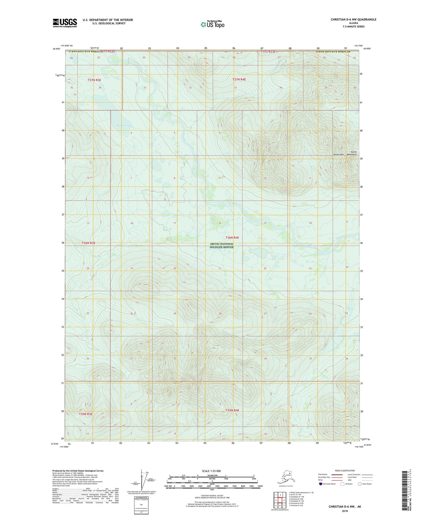 Christian D-6 NW Alaska US Topo Map Image