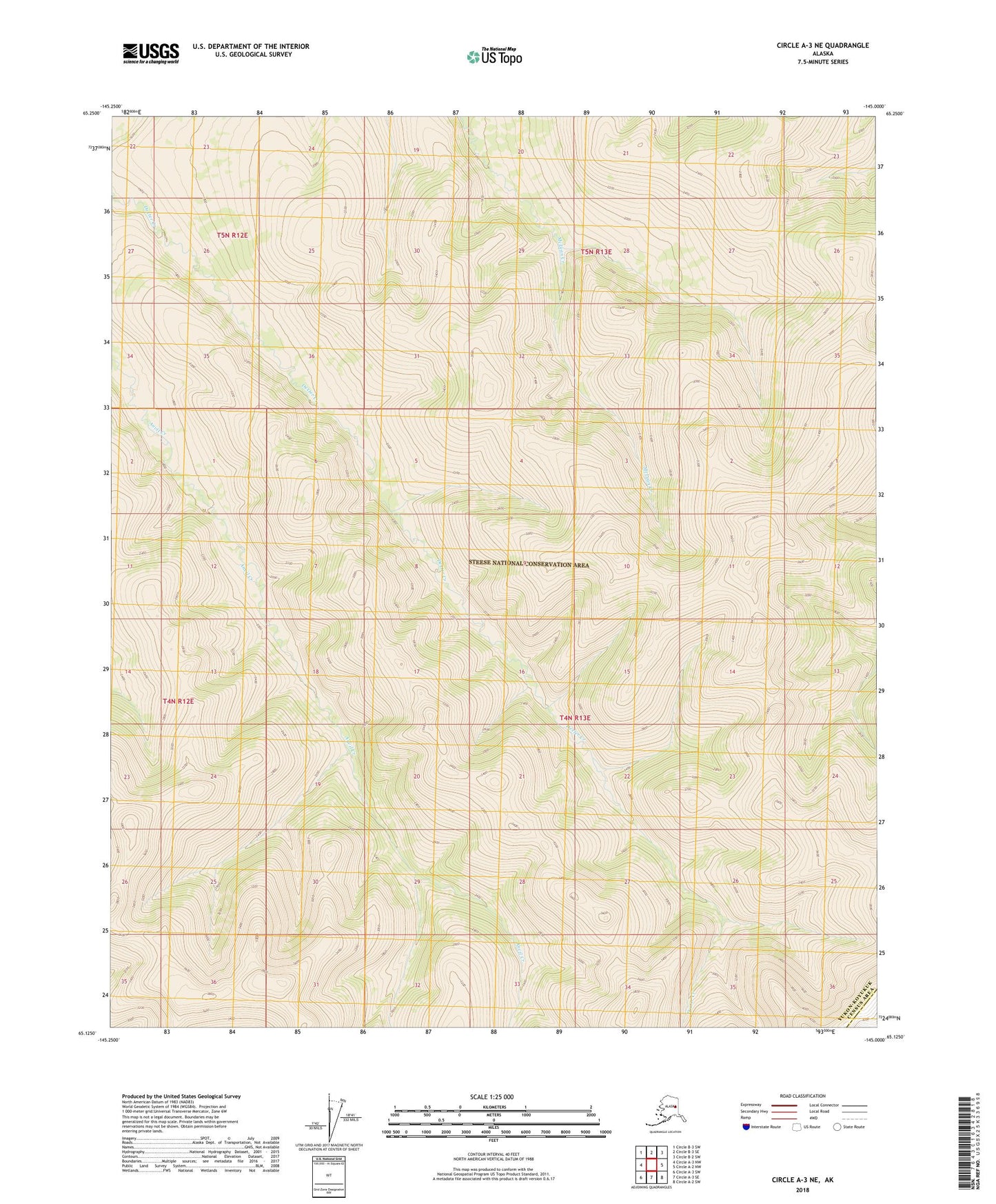 Circle A-3 NE Alaska US Topo Map Image