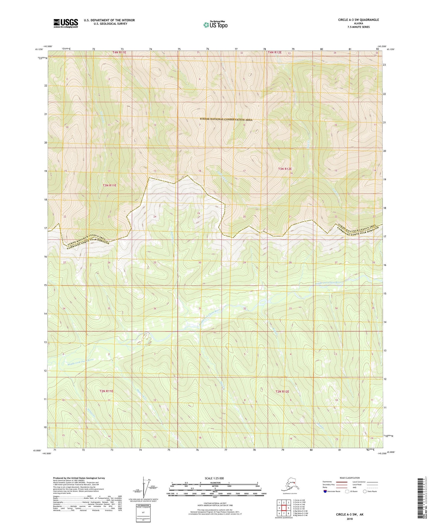 Circle A-3 SW Alaska US Topo Map Image