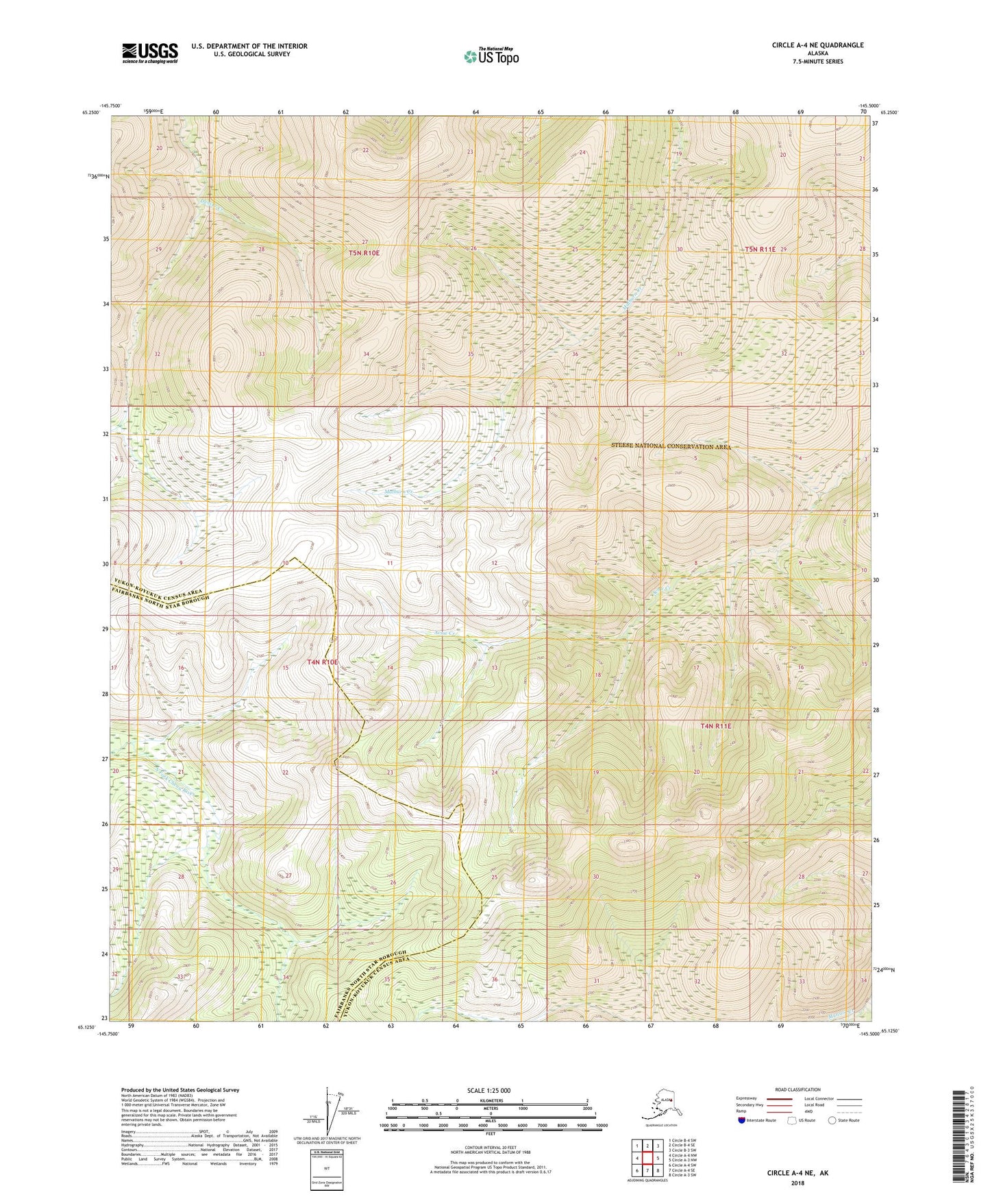 Circle A-4 NE Alaska US Topo Map Image