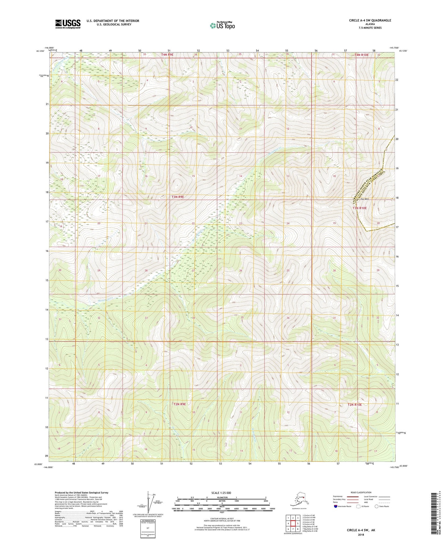 Circle A-4 SW Alaska US Topo Map Image