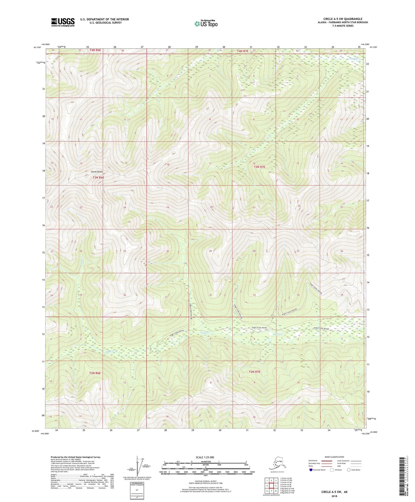 Circle A-5 SW Alaska US Topo Map Image