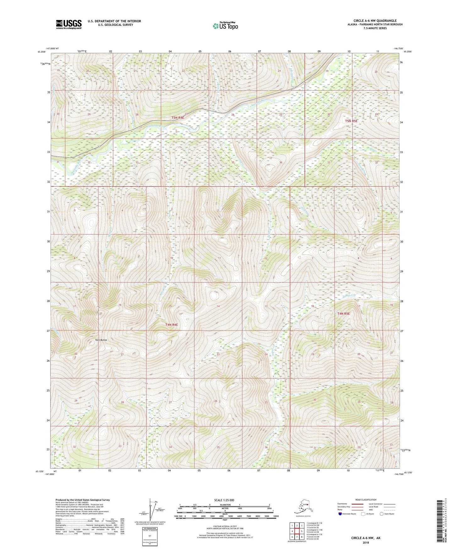 Circle A-6 NW Alaska US Topo Map Image