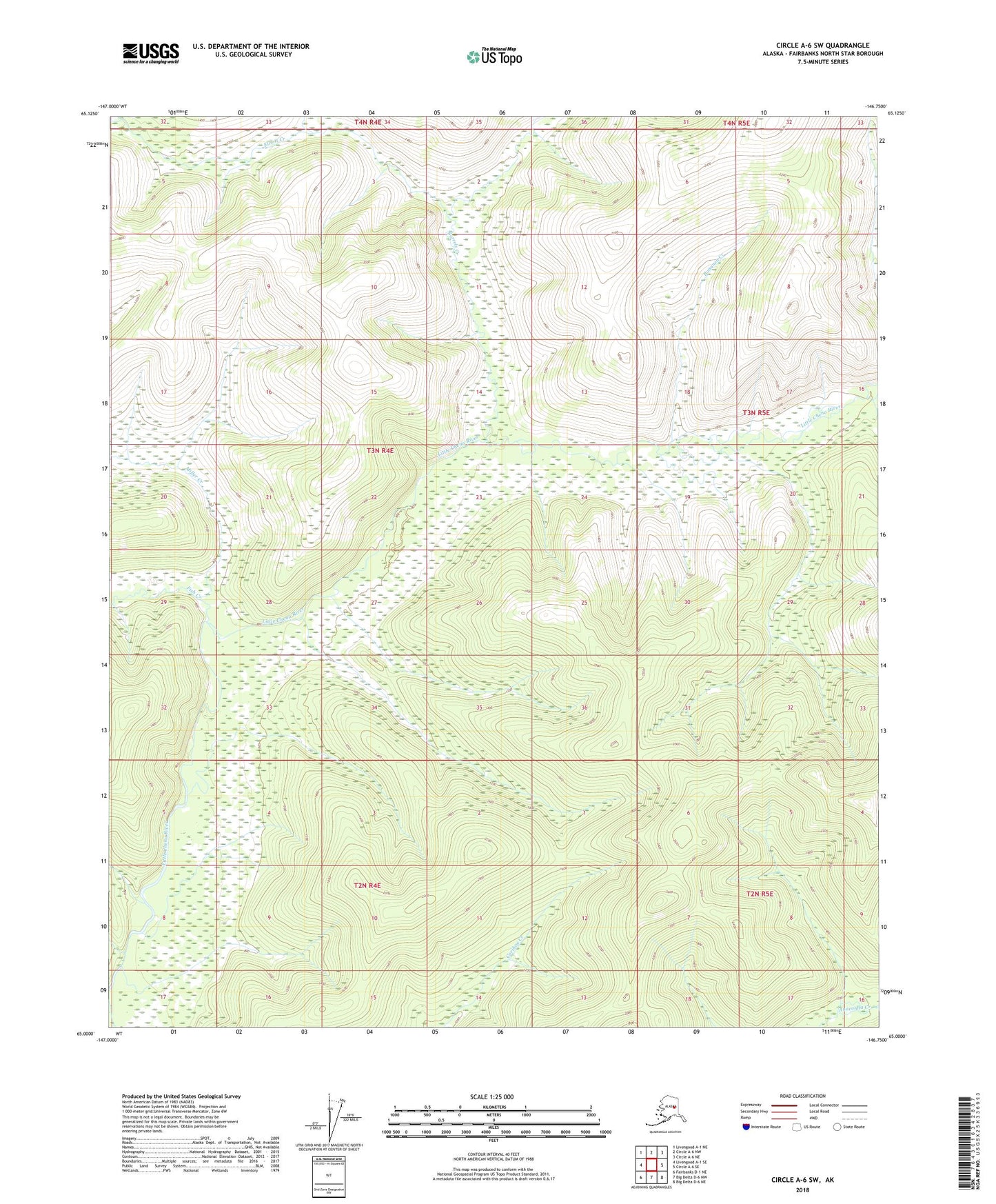 Circle A-6 SW Alaska US Topo Map Image