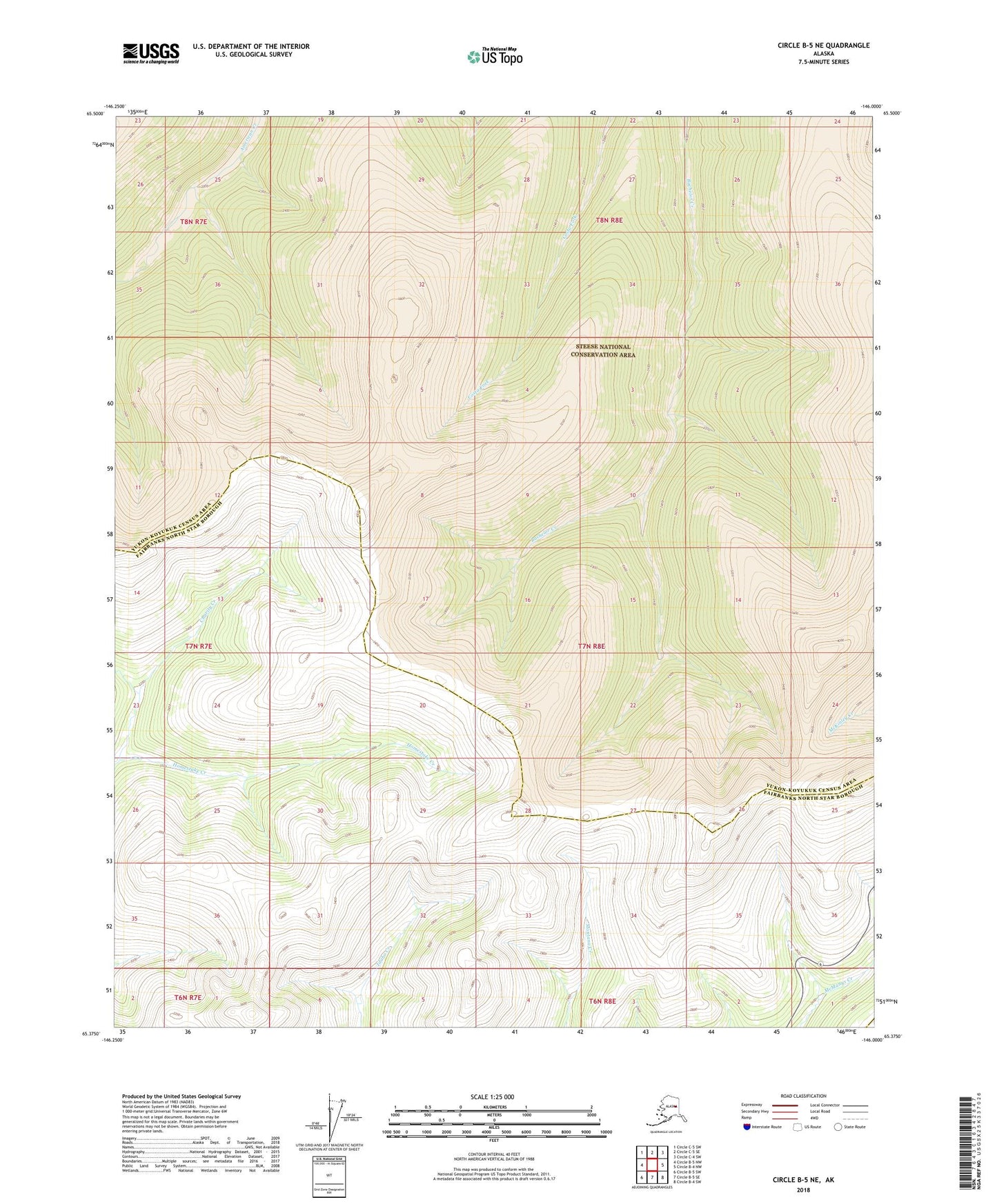 Circle B-5 NE Alaska US Topo Map Image