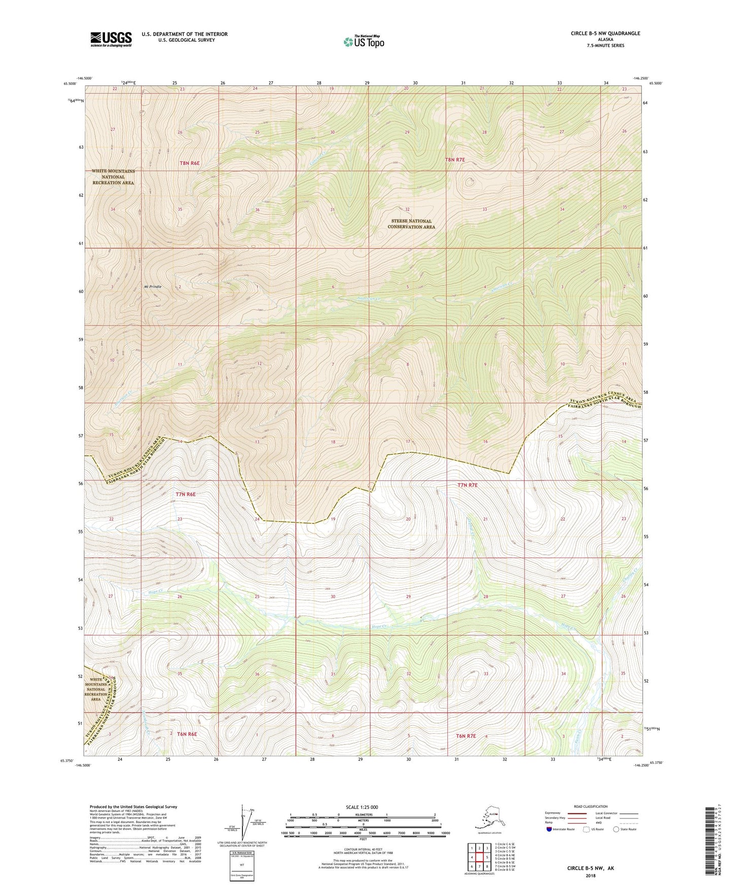 Circle B-5 NW Alaska US Topo Map Image