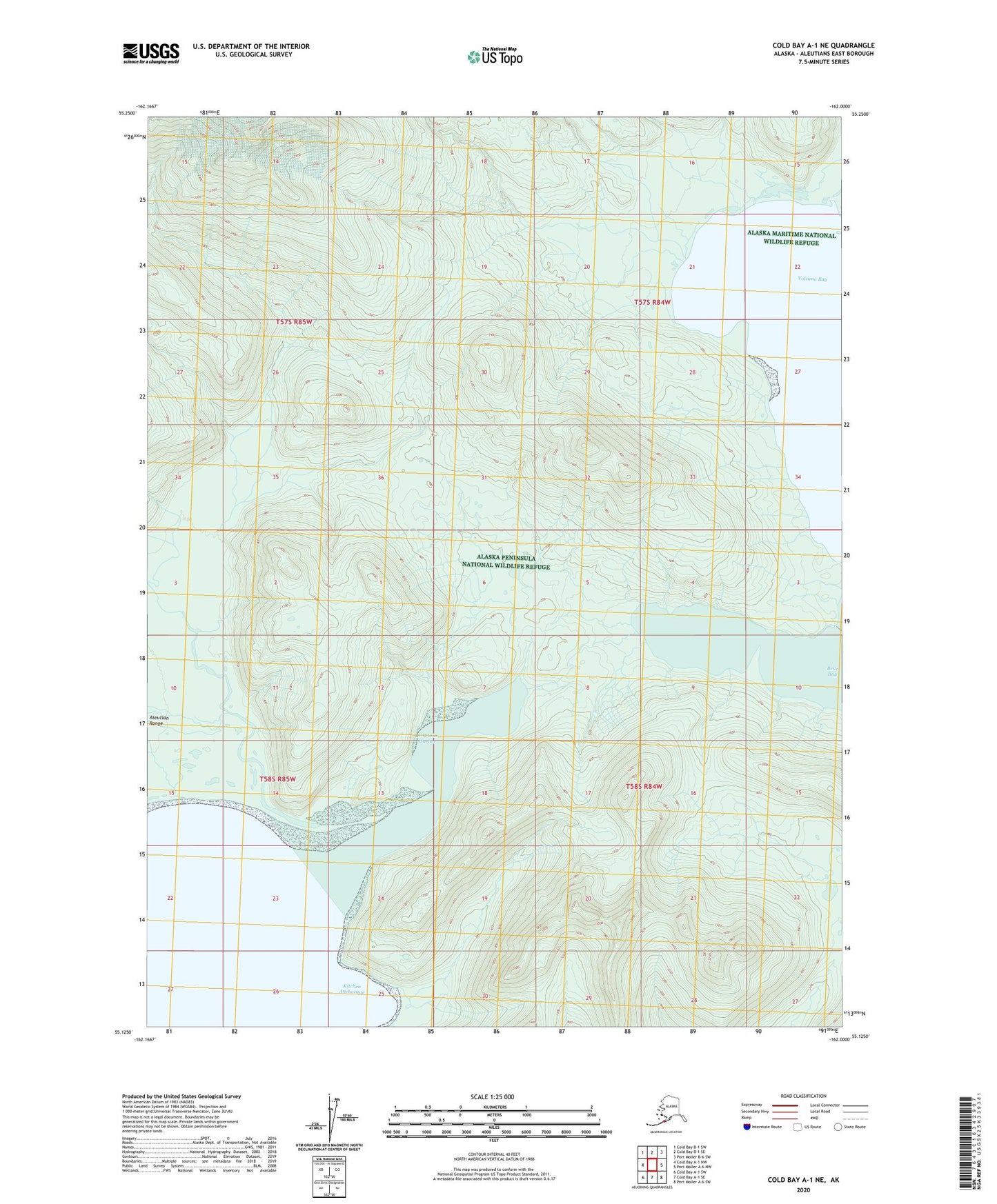 Cold Bay A-1 NE Alaska US Topo Map Image