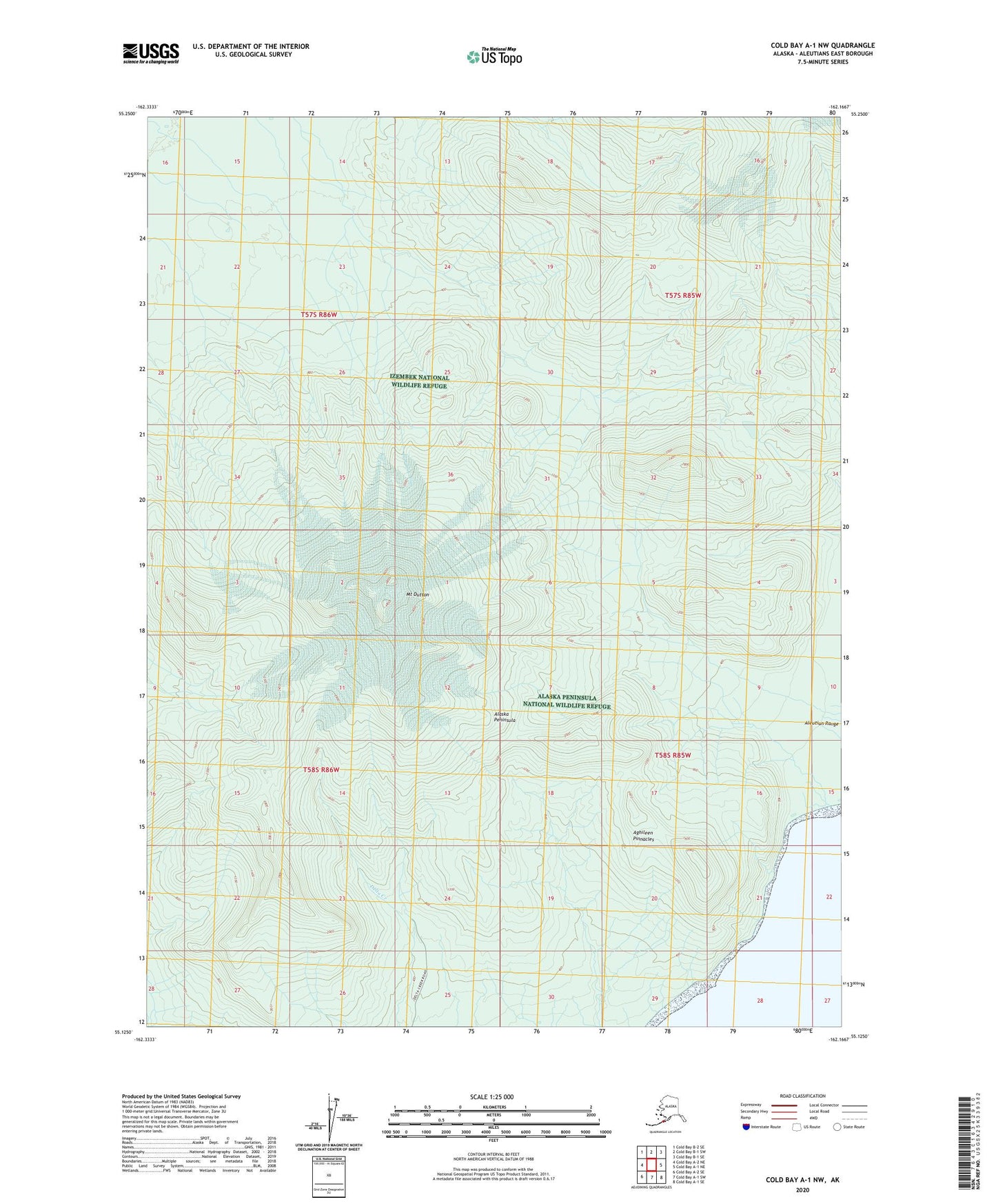 Cold Bay A-1 NW Alaska US Topo Map Image
