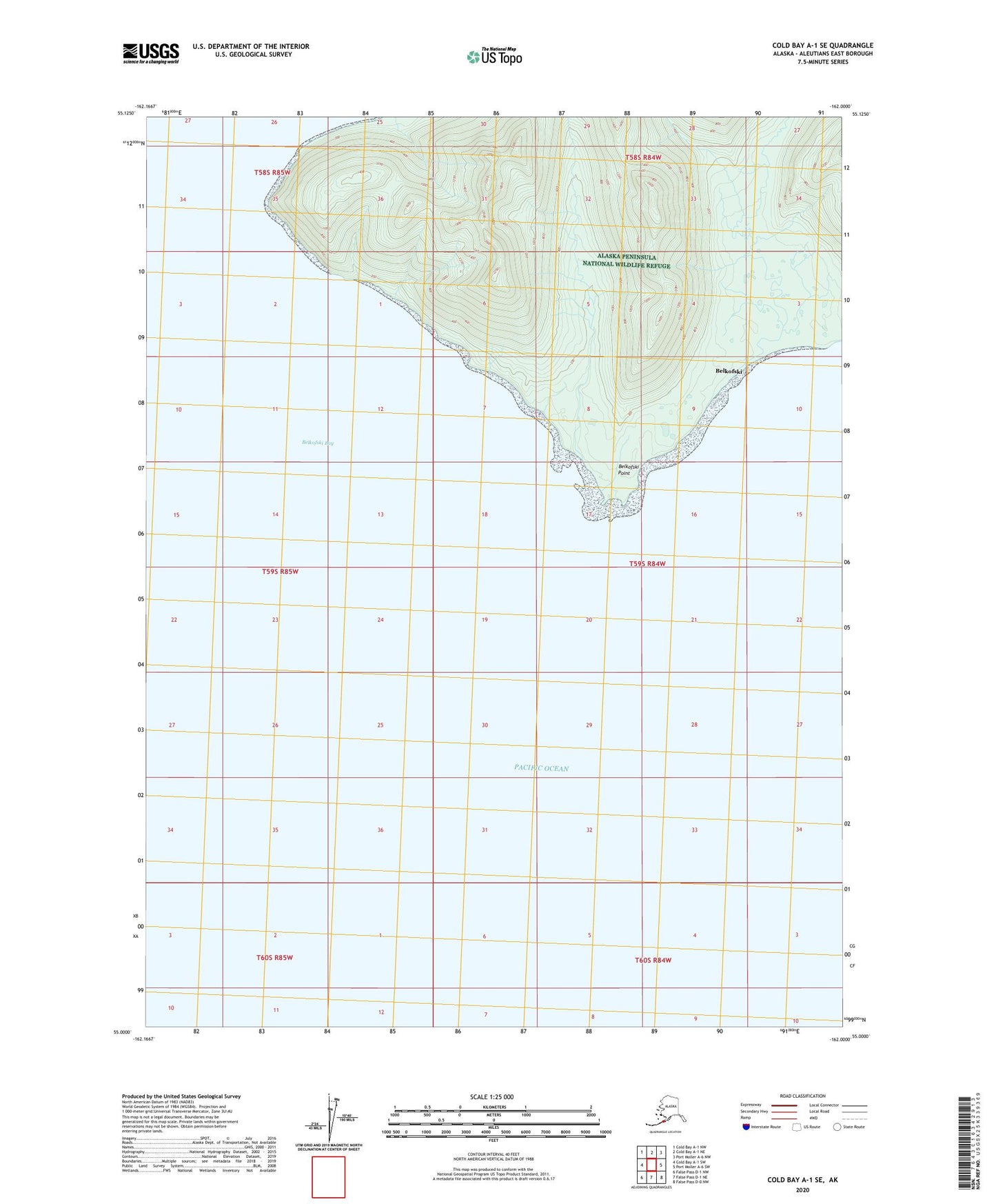 Cold Bay A-1 SE Alaska US Topo Map Image