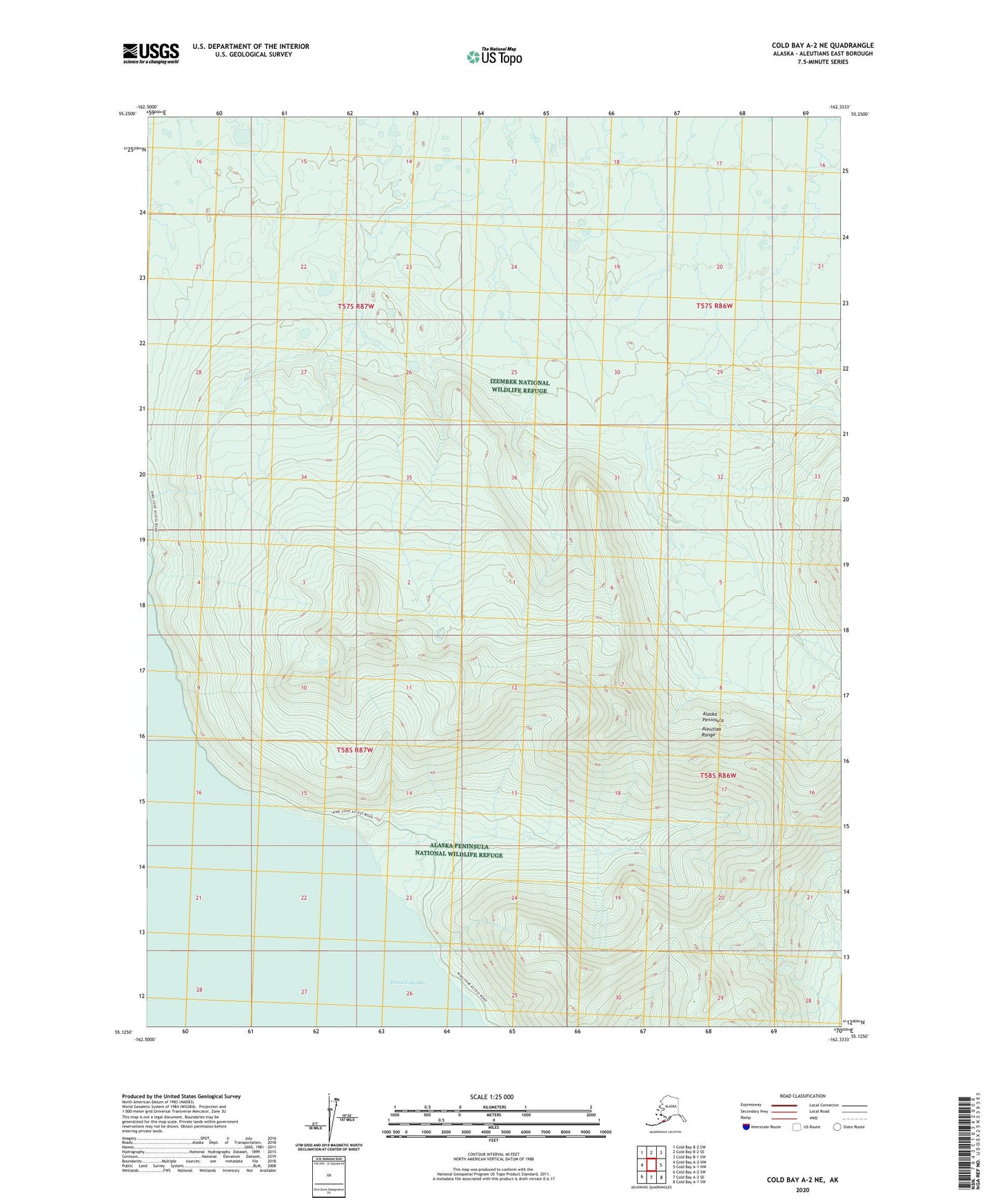 Cold Bay A-2 NE Alaska US Topo Map Image