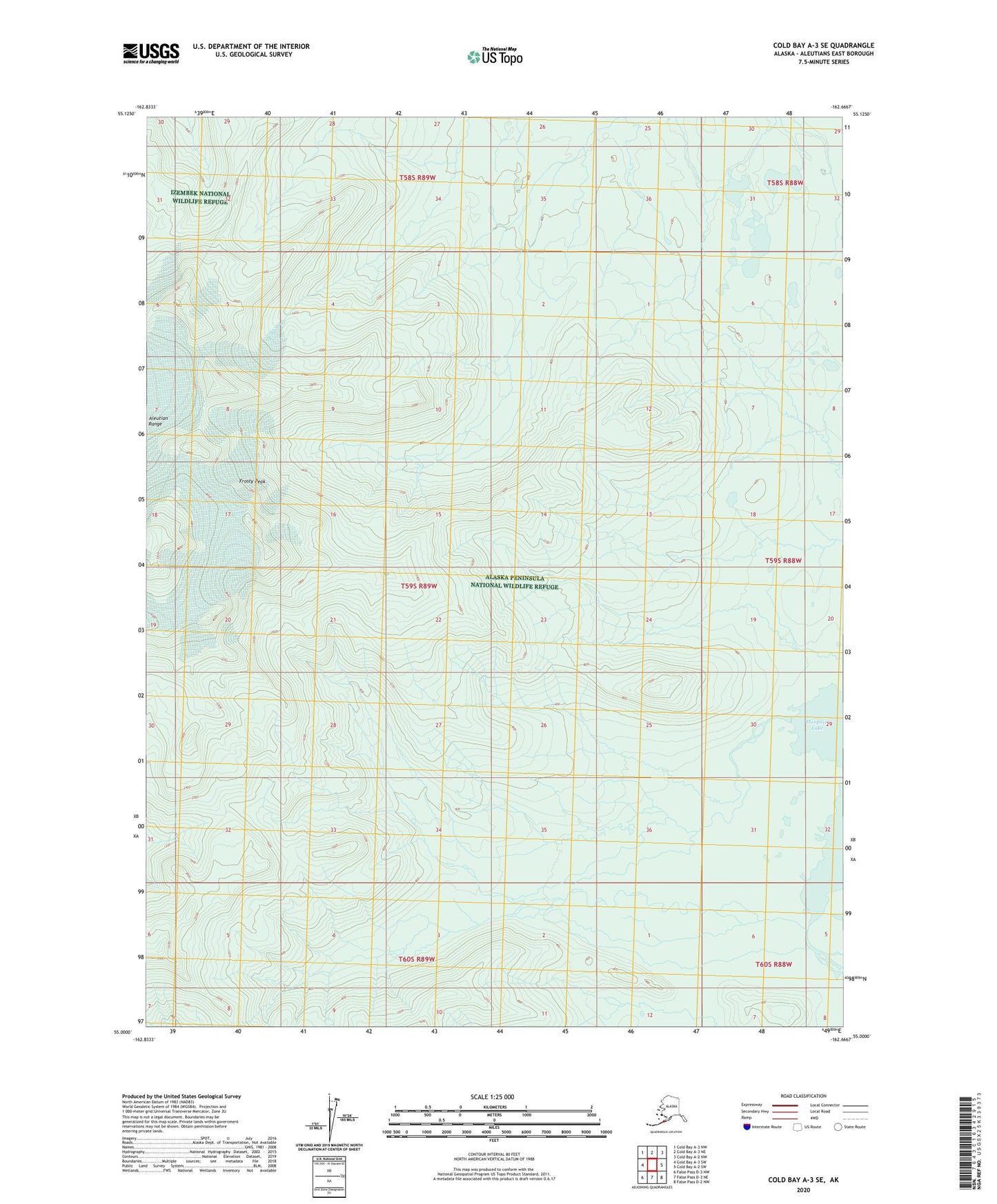 Cold Bay A-3 SE Alaska US Topo Map Image