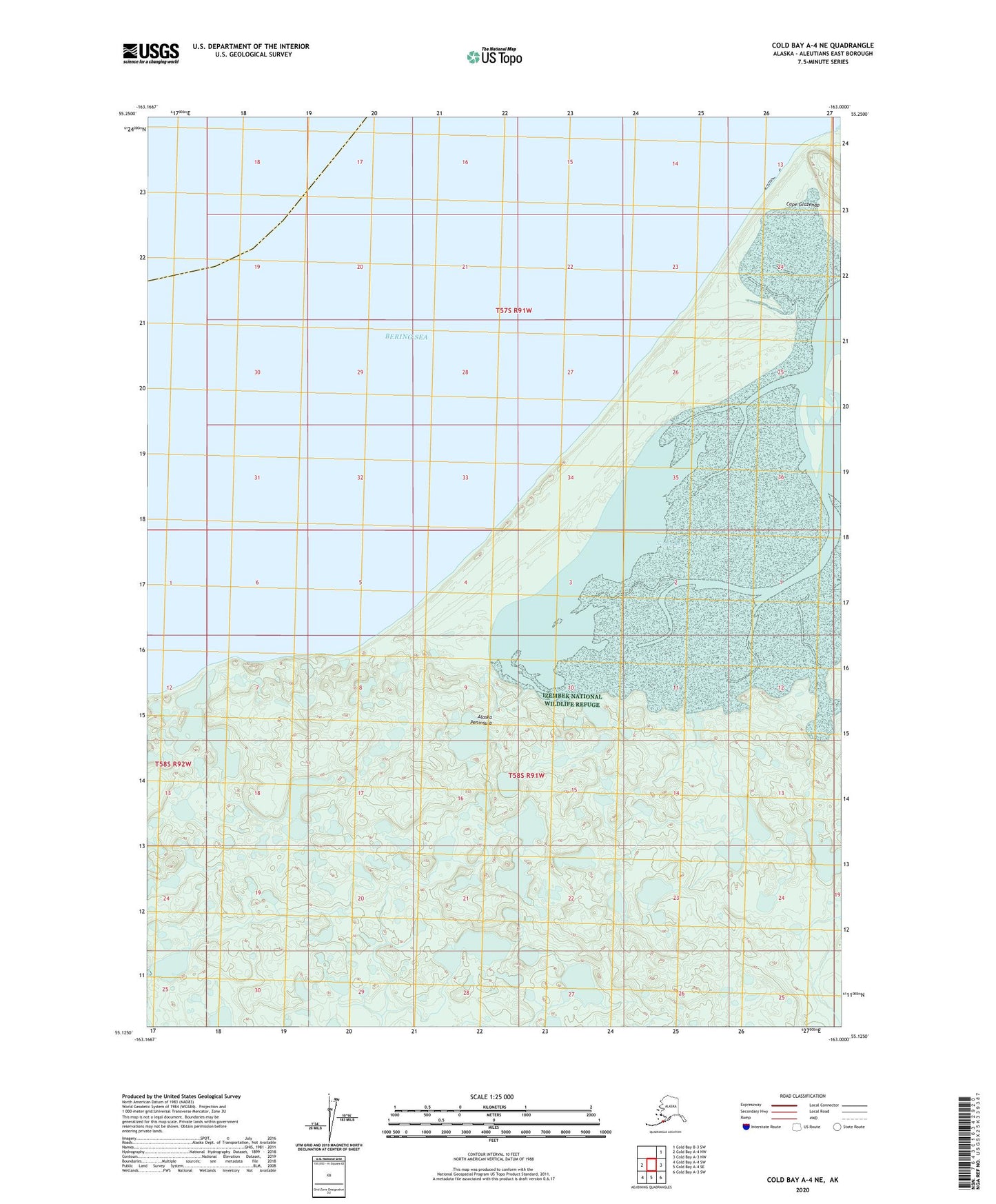 Cold Bay A-4 NE Alaska US Topo Map Image