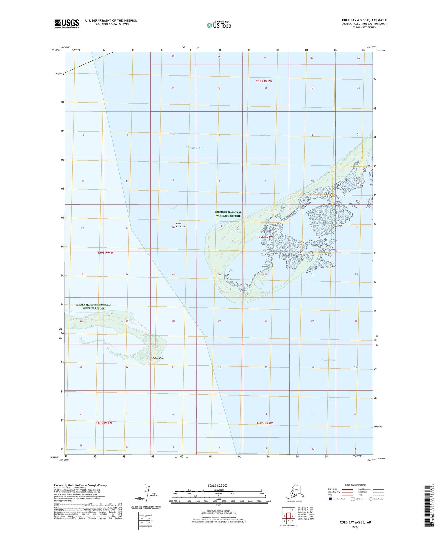 Cold Bay A-5 SE Alaska US Topo Map Image