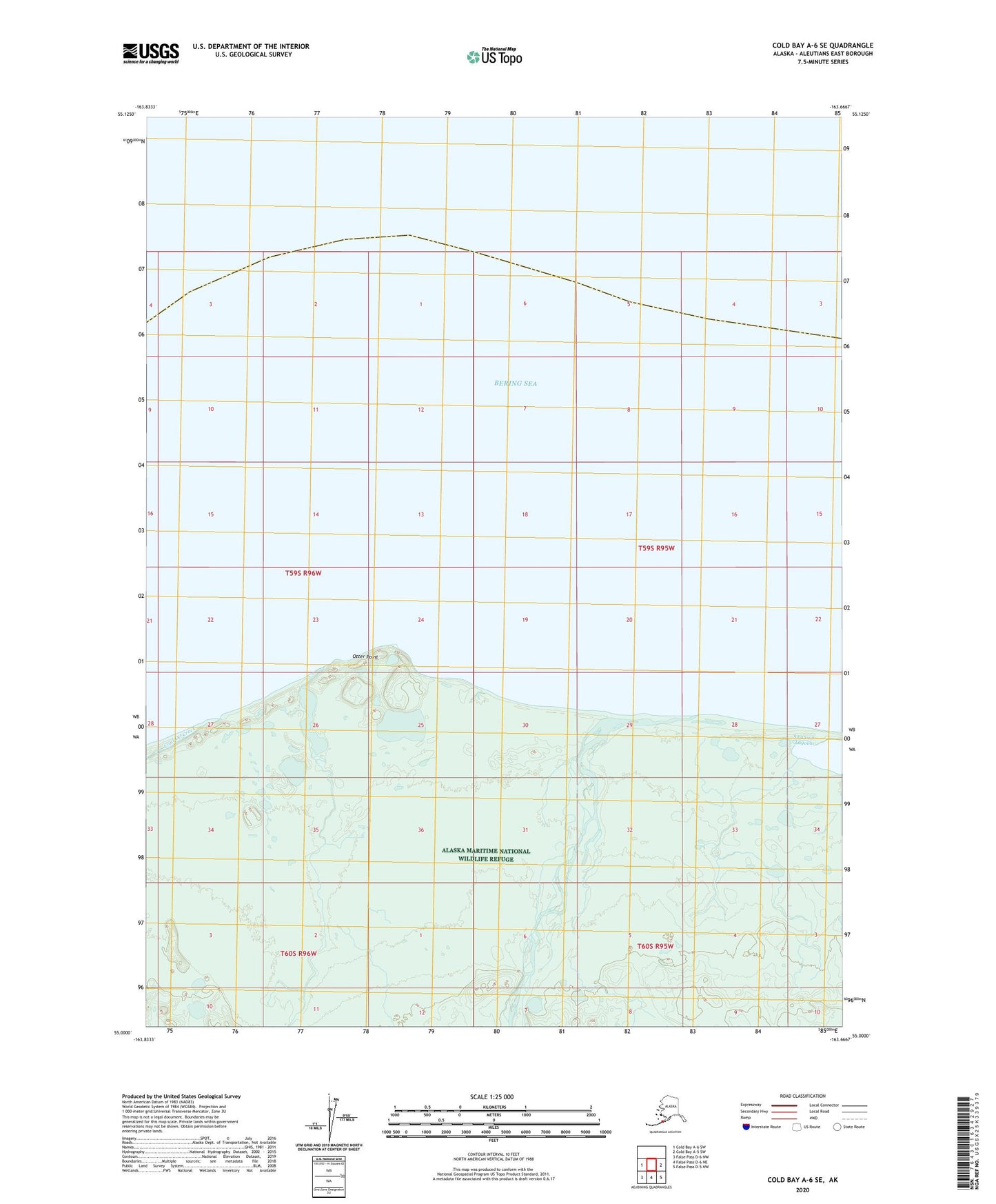Cold Bay A-6 SE Alaska US Topo Map Image