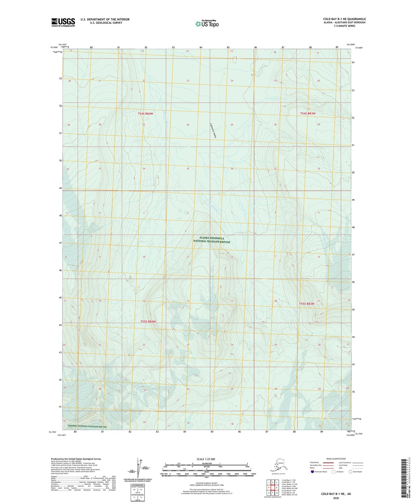 Cold Bay B-1 NE Alaska US Topo Map Image