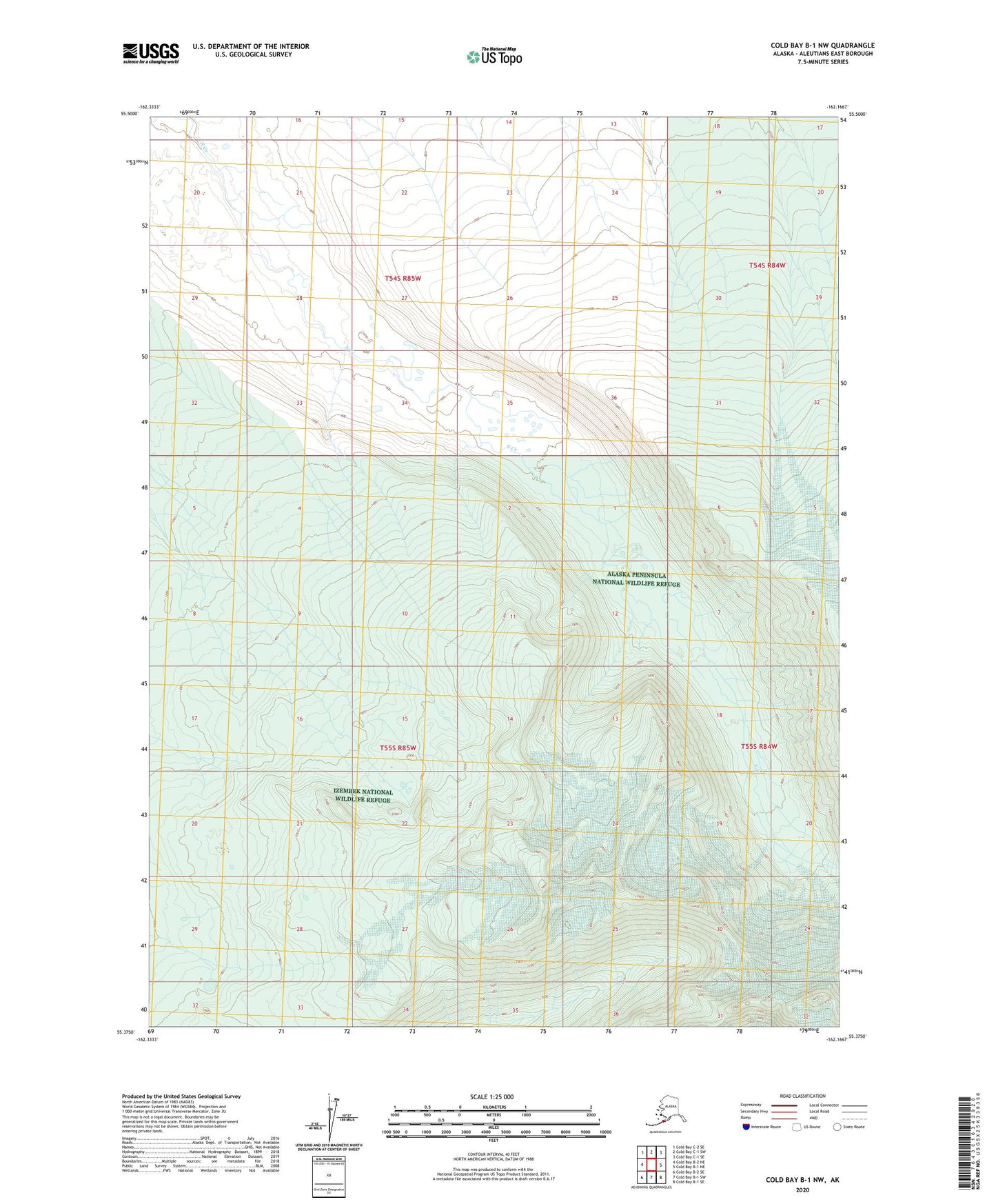 Cold Bay B-1 NW Alaska US Topo Map Image