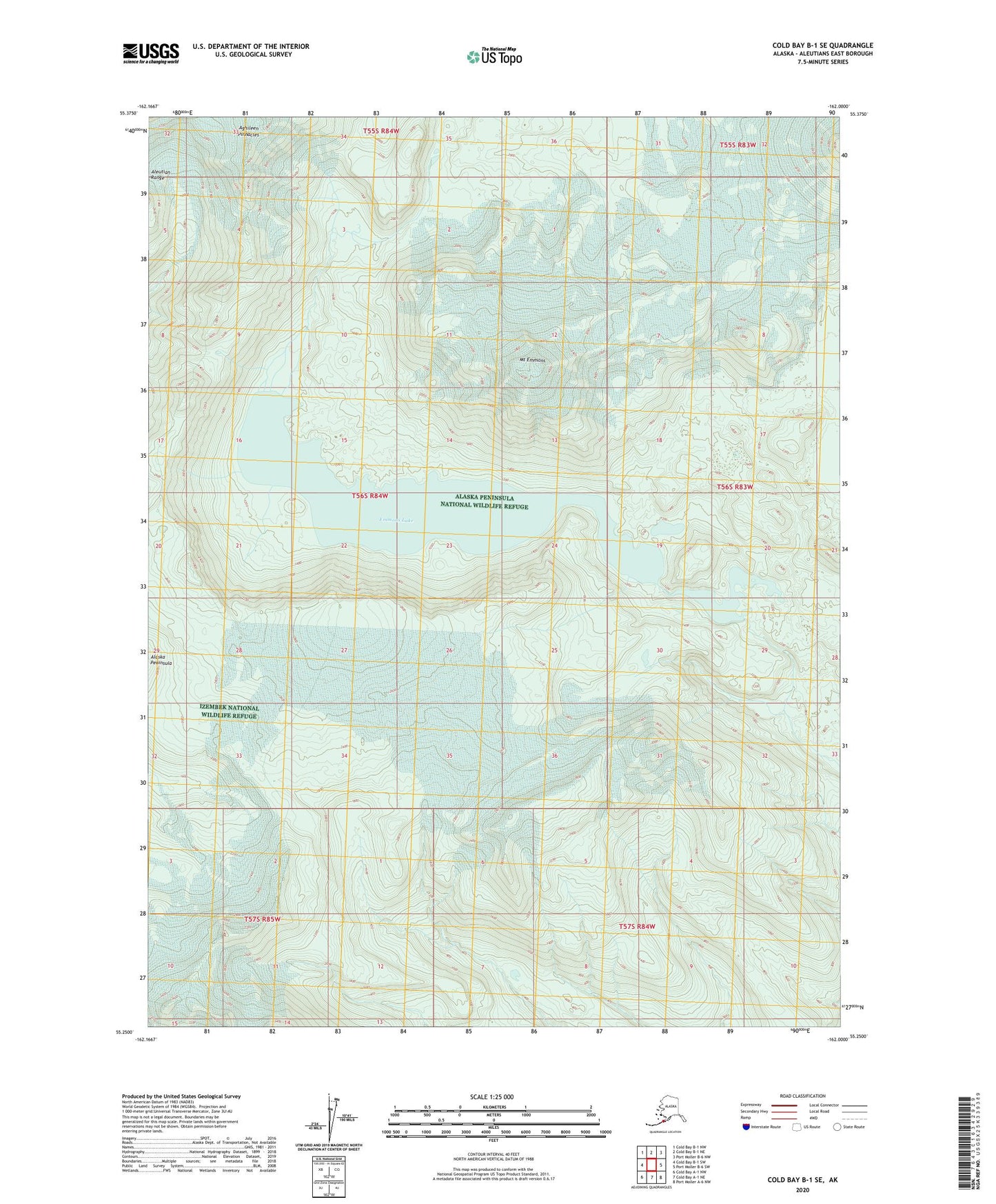 Cold Bay B-1 SE Alaska US Topo Map Image