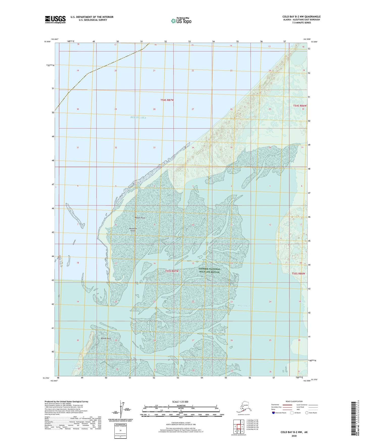 Cold Bay B-2 NW Alaska US Topo Map Image