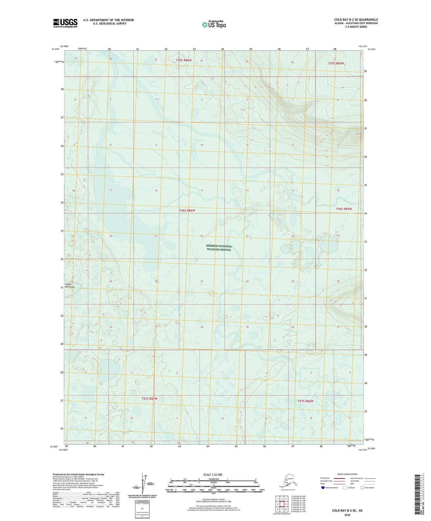 Cold Bay B-2 SE Alaska US Topo Map Image