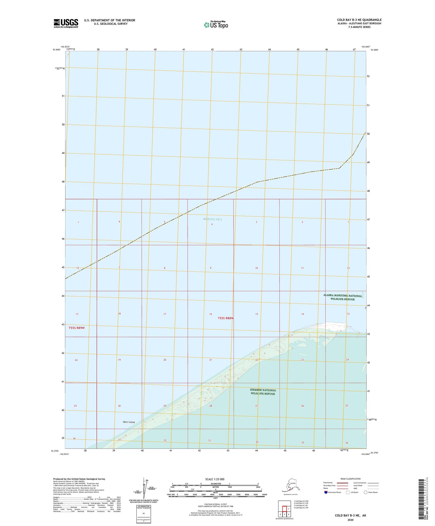 Cold Bay B-3 NE Alaska US Topo Map Image