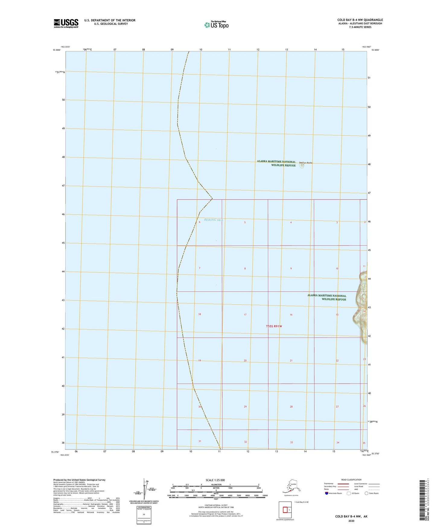 Cold Bay B-4 NW Alaska US Topo Map Image