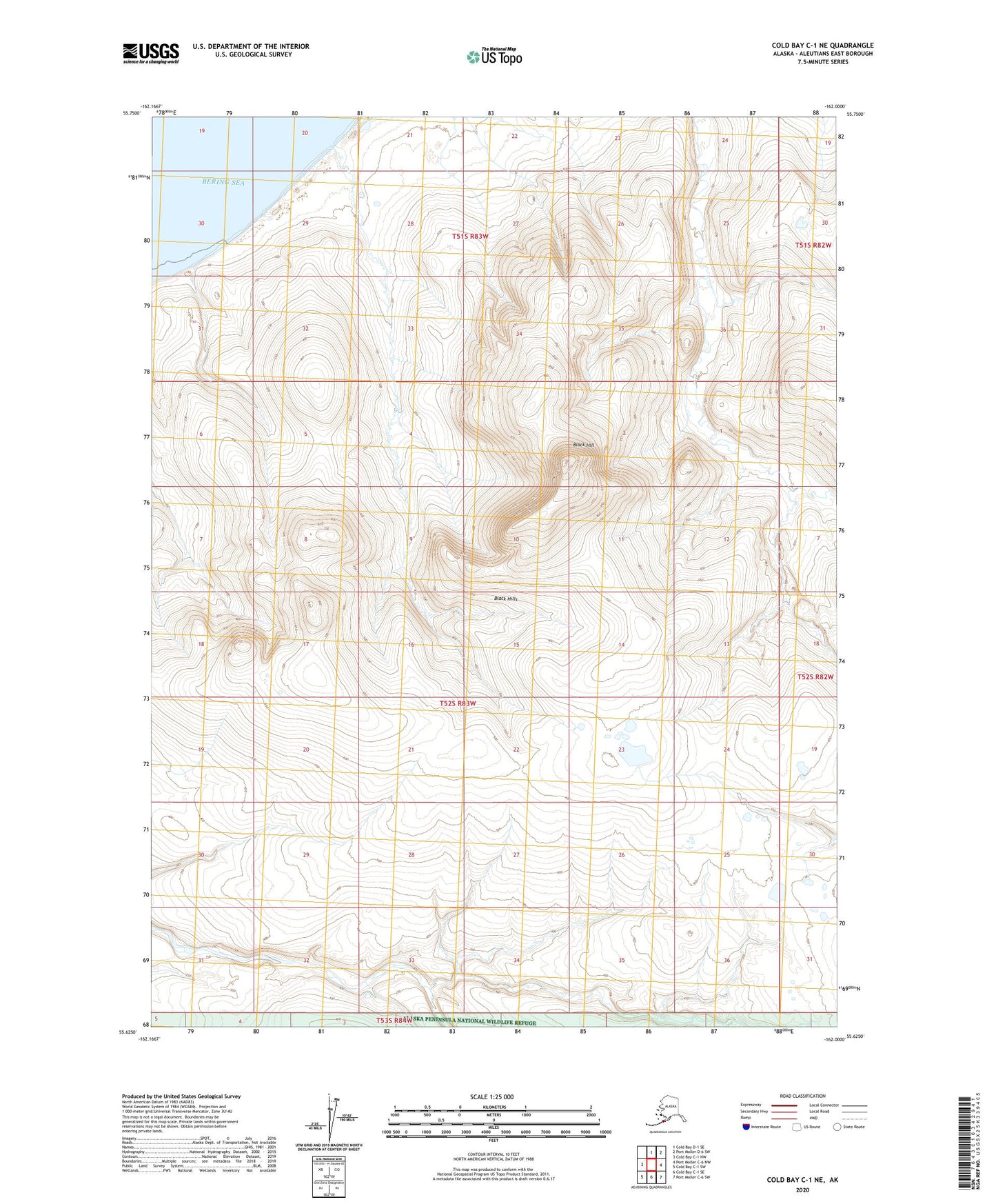 Cold Bay C-1 NE Alaska US Topo Map Image