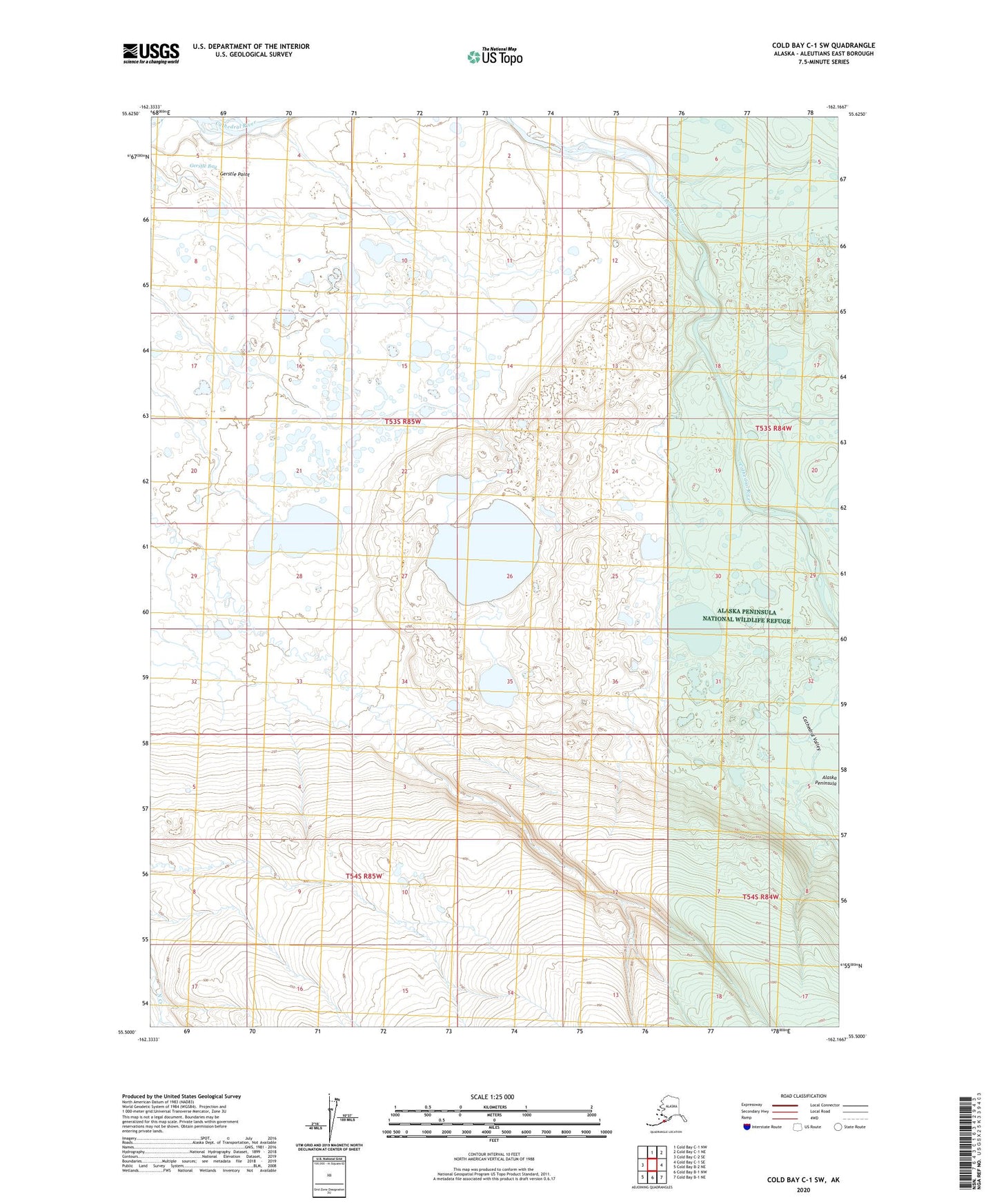 Cold Bay C-1 SW Alaska US Topo Map Image