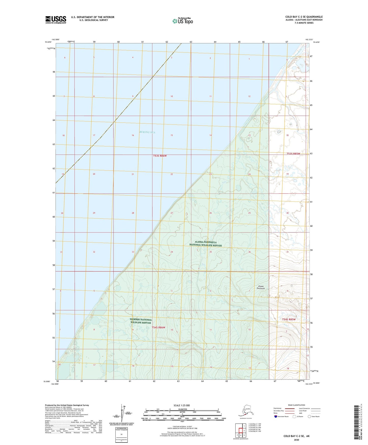 Cold Bay C-2 SE Alaska US Topo Map Image