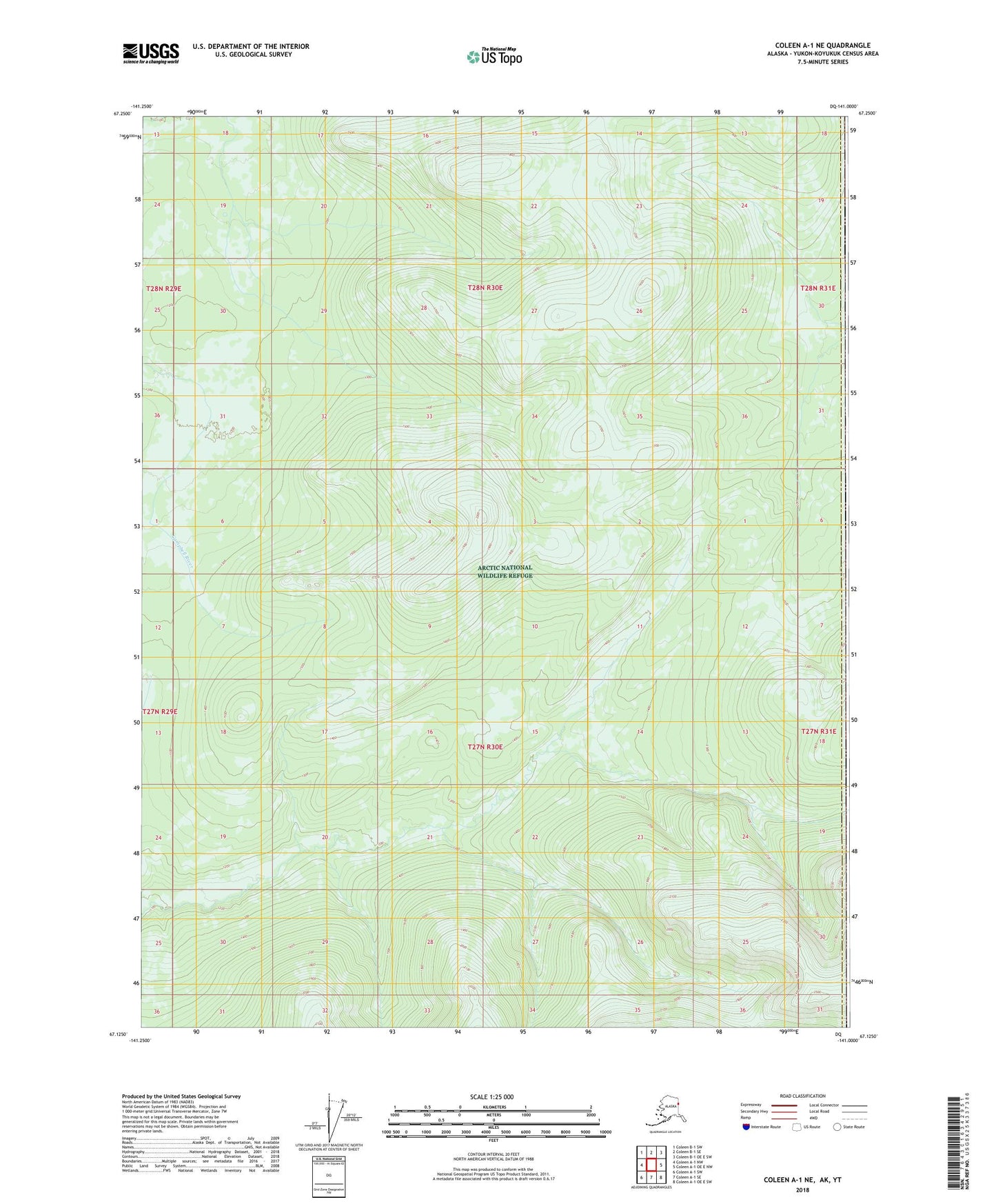 Coleen A-1 NE Alaska US Topo Map Image