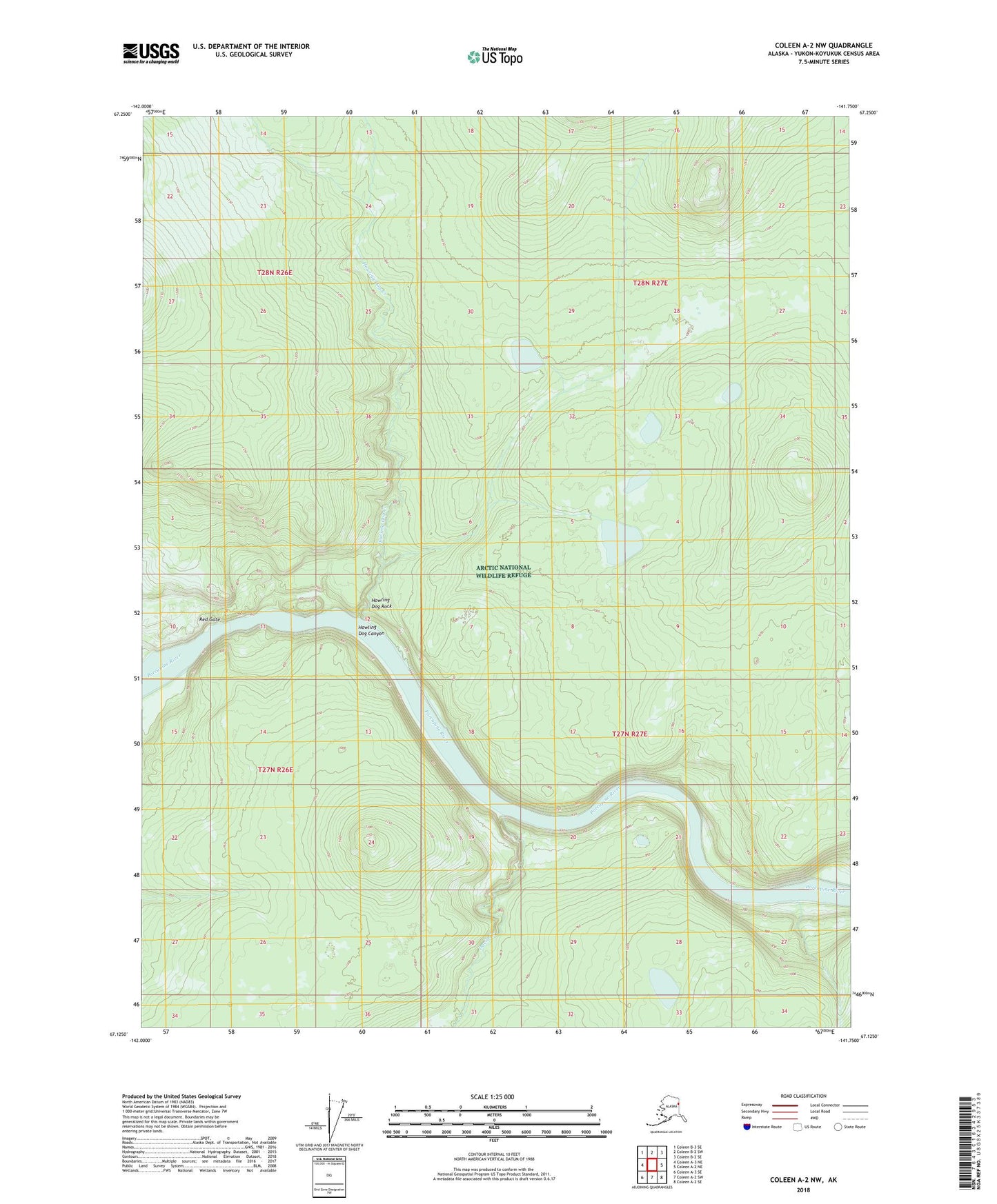 Coleen A-2 NW Alaska US Topo Map Image