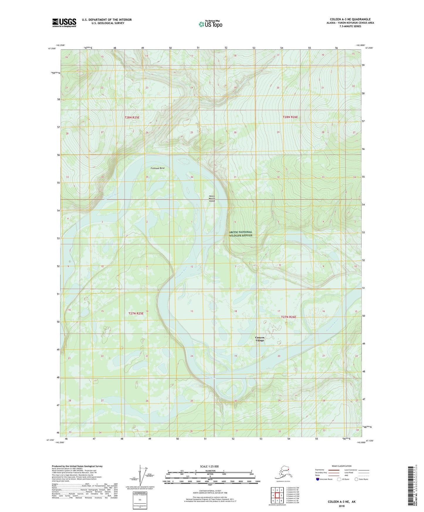 Coleen A-3 NE Alaska US Topo Map Image