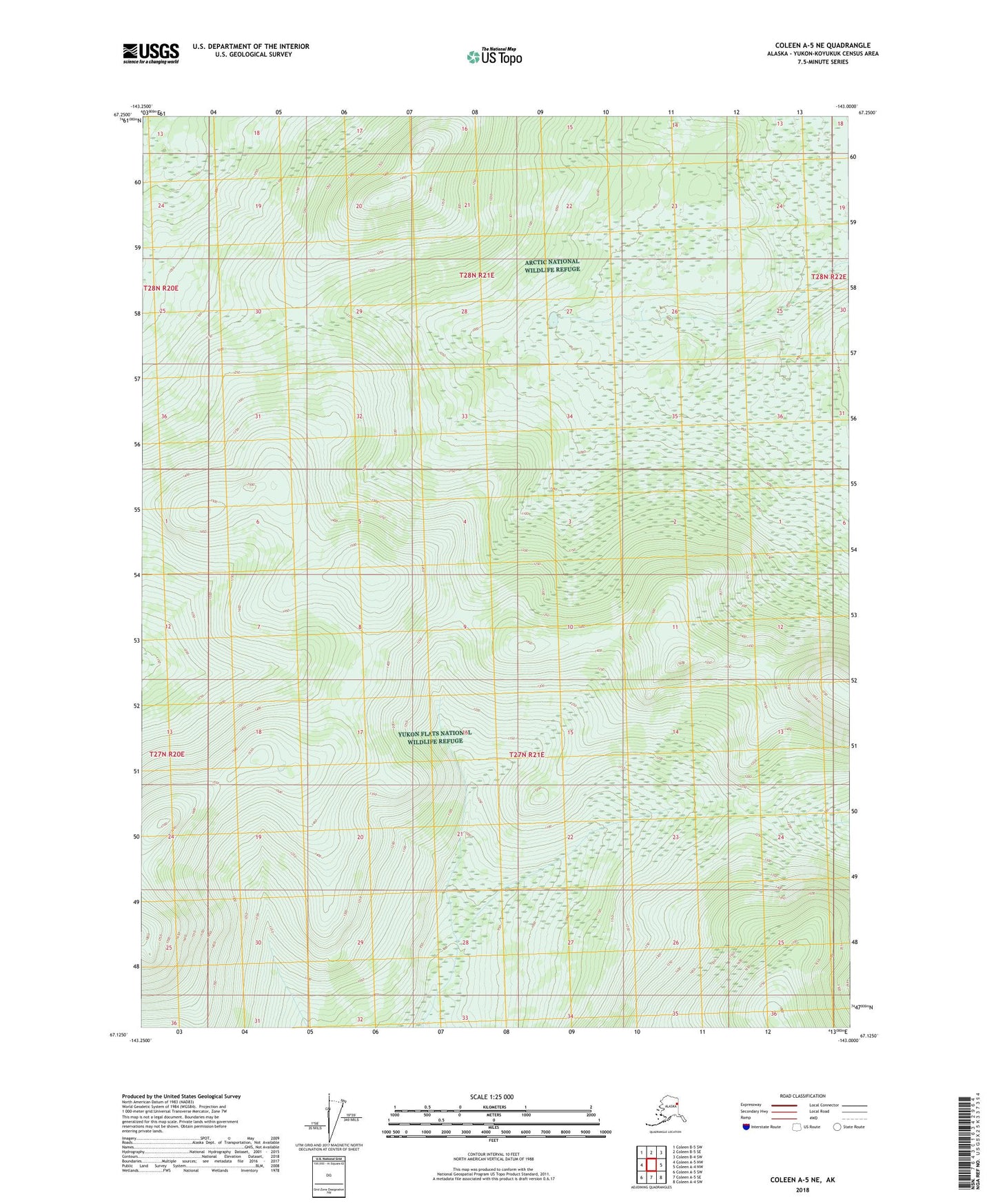 Coleen A-5 NE Alaska US Topo Map Image