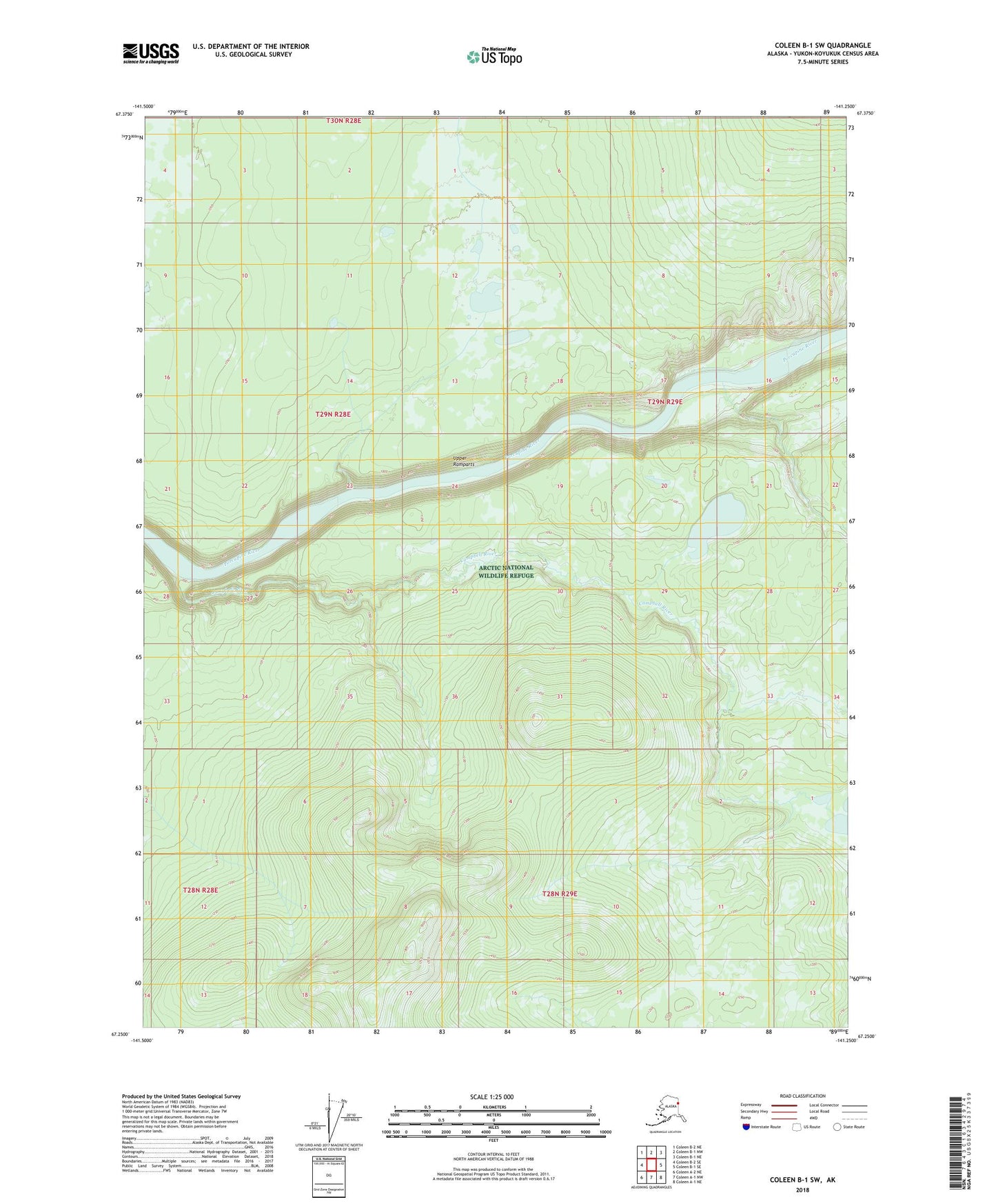 Coleen B-1 SW Alaska US Topo Map Image