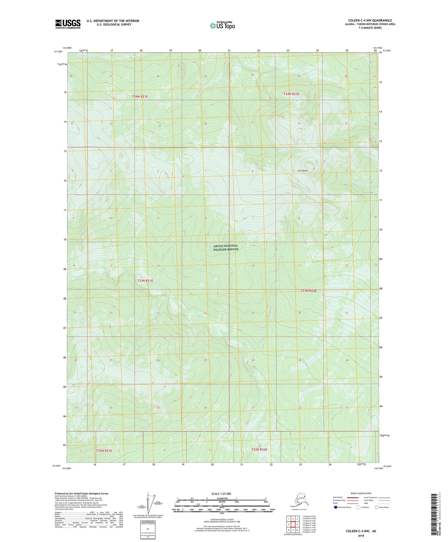Coleen C-4 NW Alaska US Topo Map Image