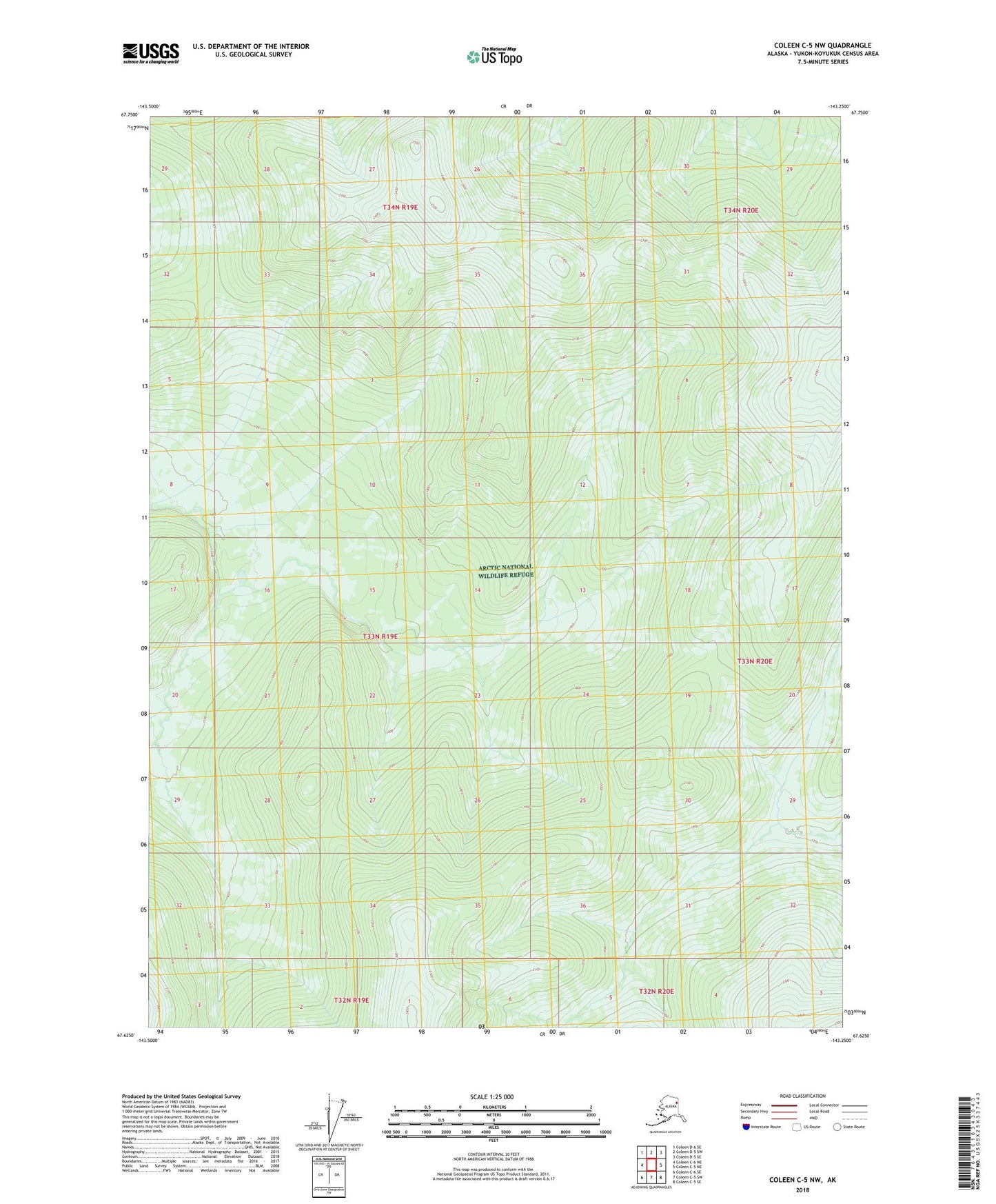 Coleen C-5 NW Alaska US Topo Map Image