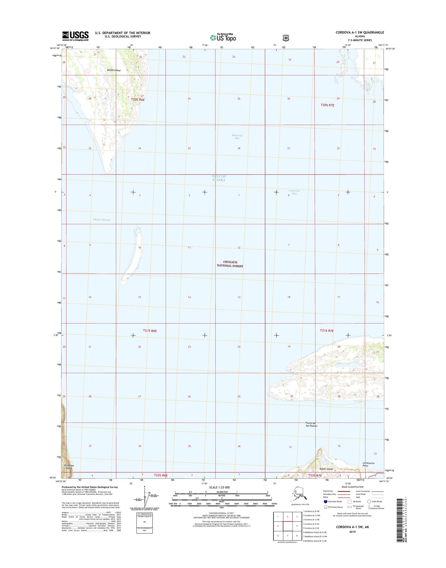 Cordova A-1 SW Alaska US Topo Map Image