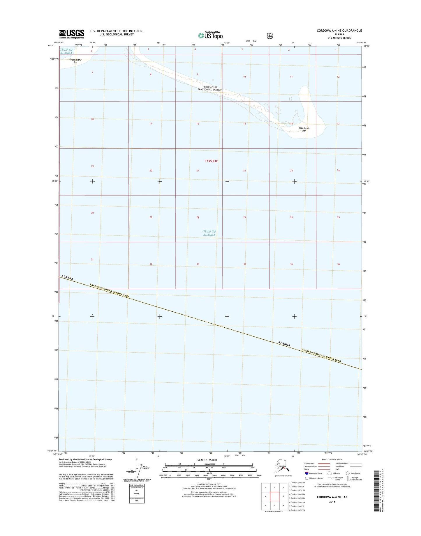 Cordova A-4 NE Alaska US Topo Map Image