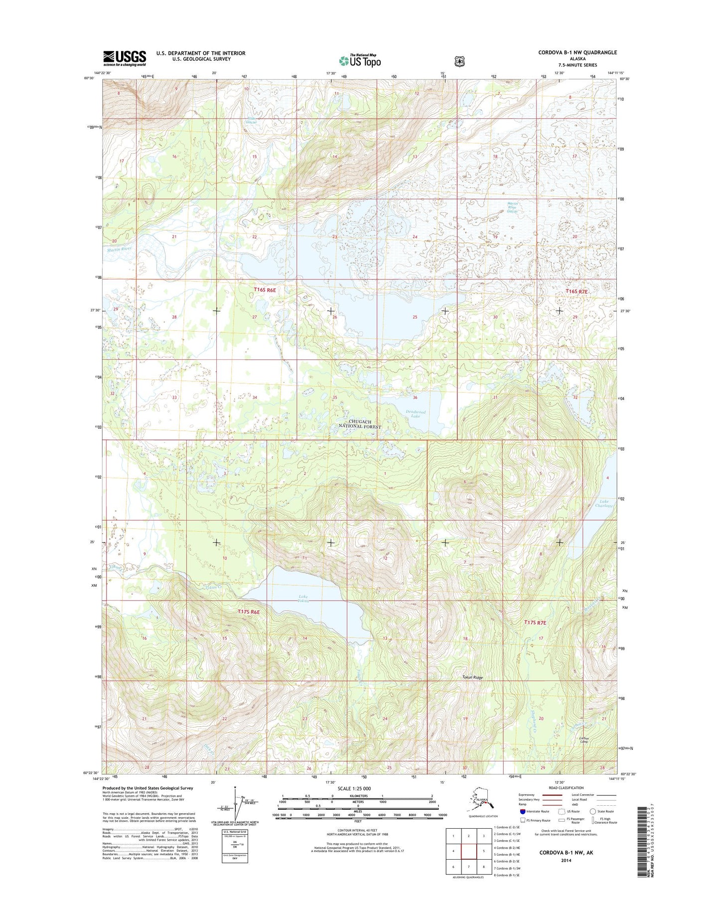 Cordova B-1 NW Alaska US Topo Map Image