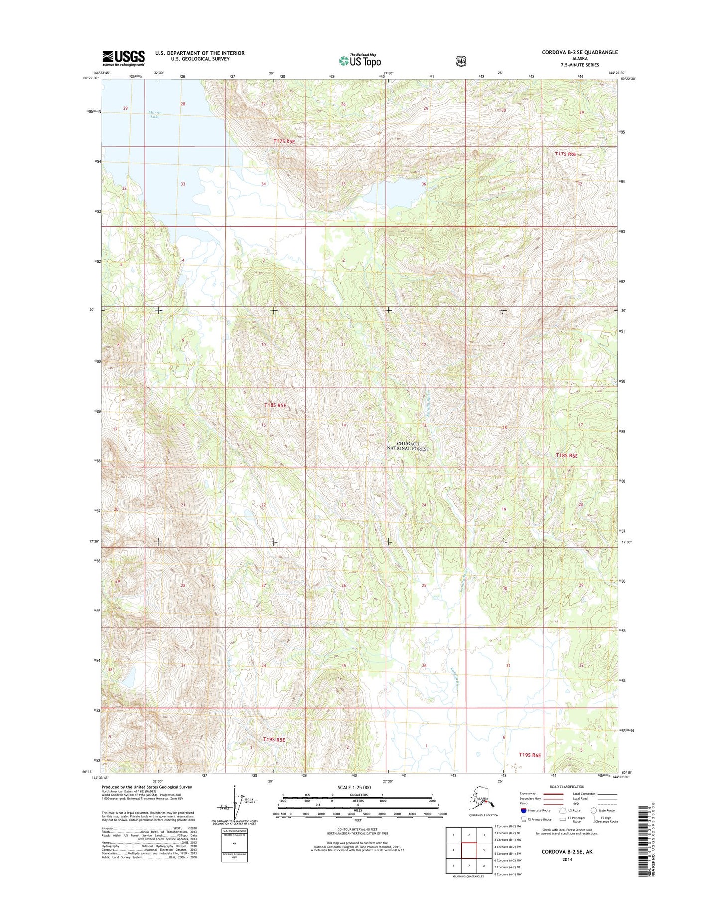 Cordova B-2 SE Alaska US Topo Map Image