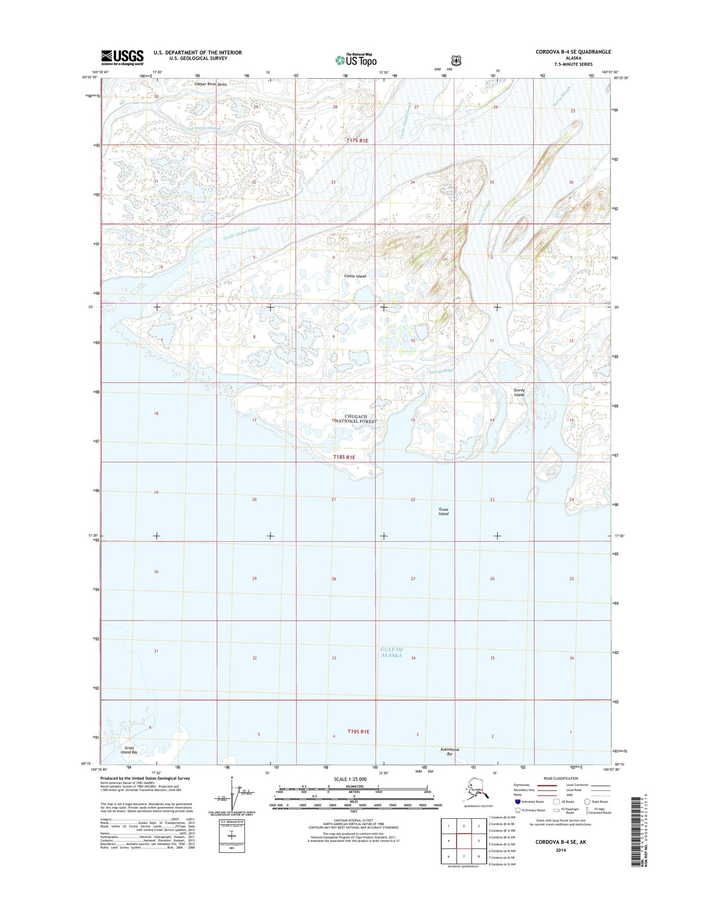 Cordova B-4 SE Alaska US Topo Map Image